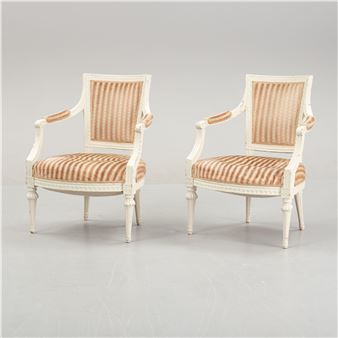 A pair of Gustavian armchairs - Johan Erik Höglander