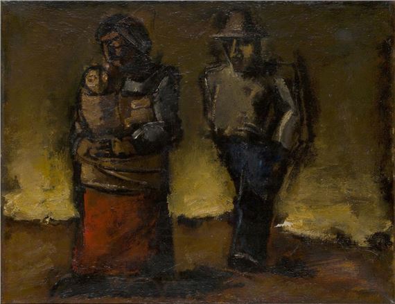 Figures at nightfall