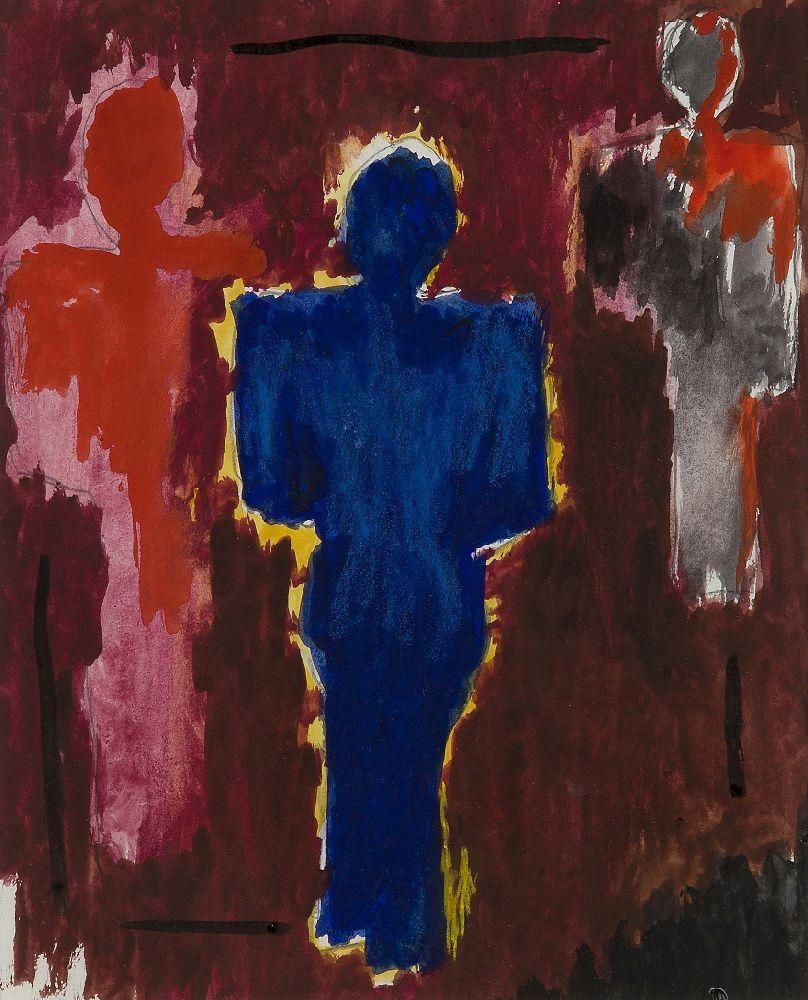 Artwork by Josef Herman, Three figures, Made of watercolour, ink and pencil on paper