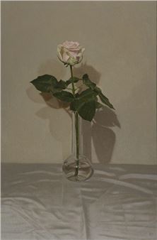 Still life of a rose in a vase - Sian Hopkinson
