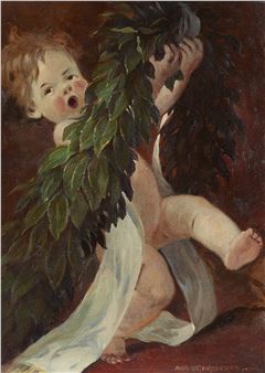 Putto with a Laurel Garland - Andreas Untersberger