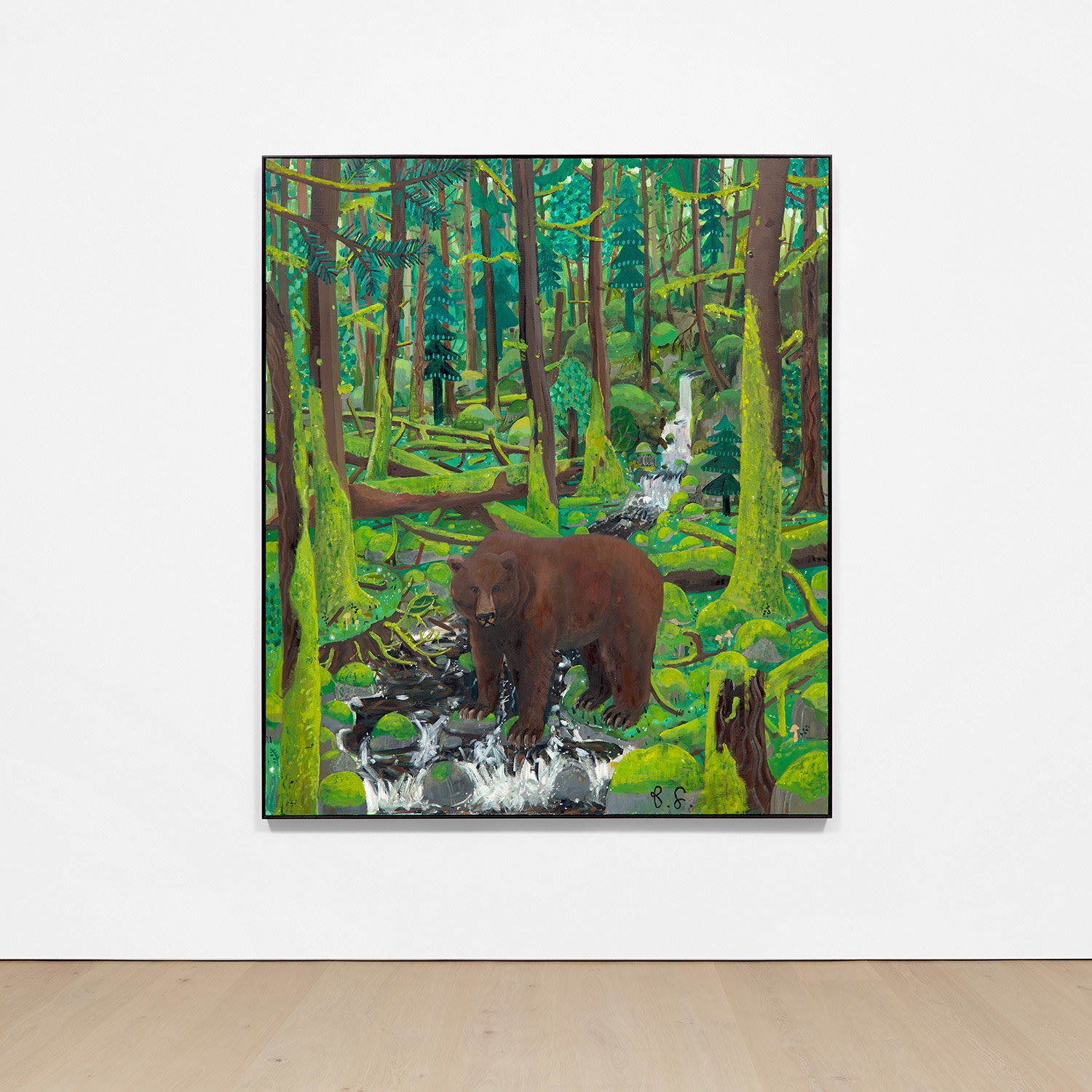 Artwork by Ben Sledsens, Bear in the Deep Woods, Made of oil and acrylic on canvas