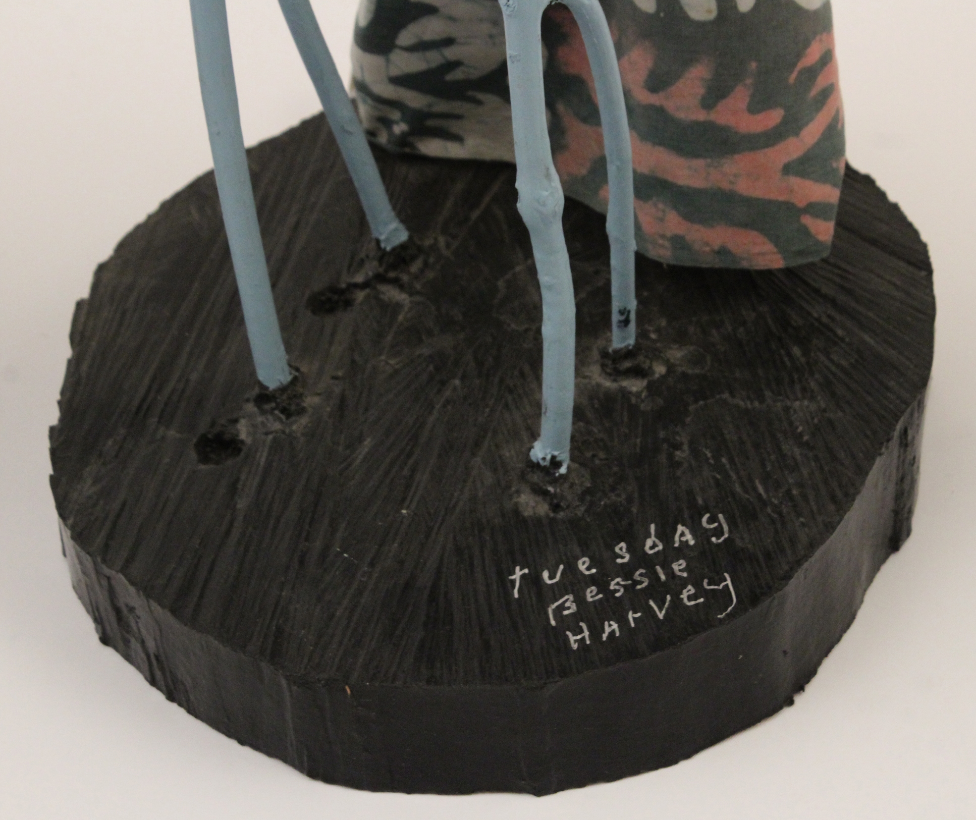 Artwork by Bessie Harvey, Seven Days of the Week, Made of polychrome wood with applied fabric cloth