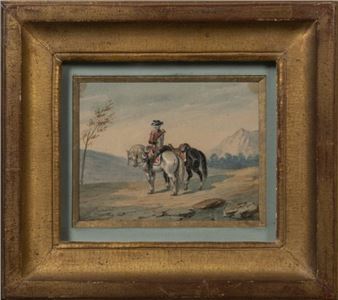 Soldier and two horses - Auguste Sebastien Benard