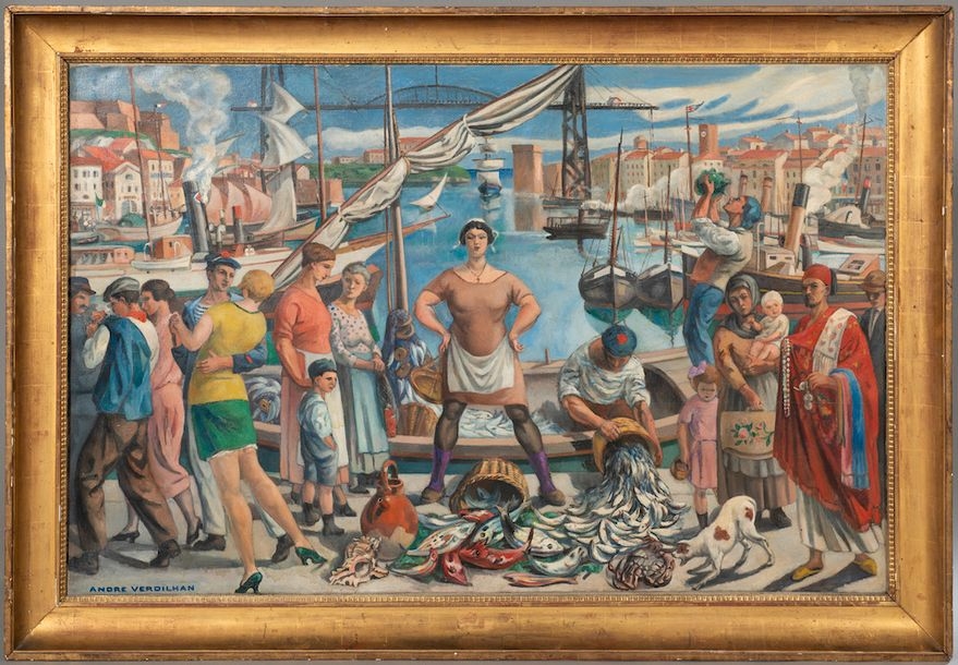 Artwork by Andre Verdilhan, The port of Marseille or "My Country", Made of oil on canvas