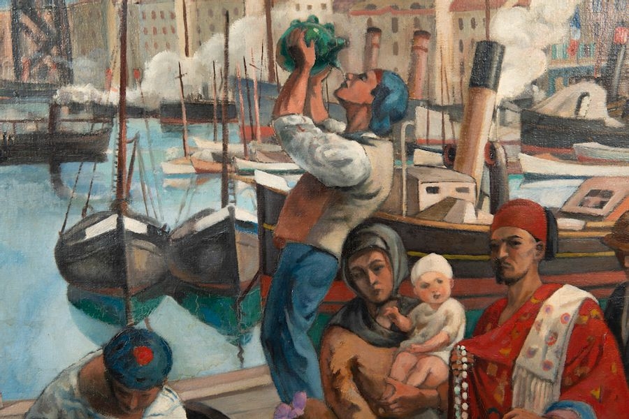 Artwork by Andre Verdilhan, The port of Marseille or "My Country", Made of oil on canvas