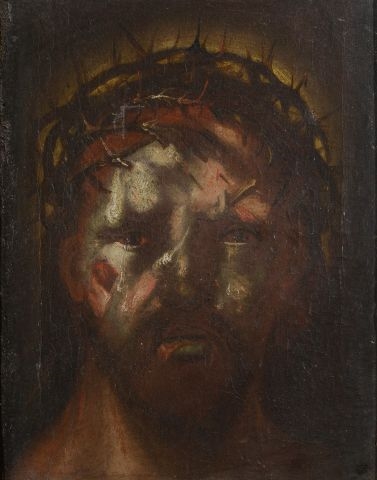 Artwork by Central European School, 17th Century, Christ of sorrows, Made of Original canvas