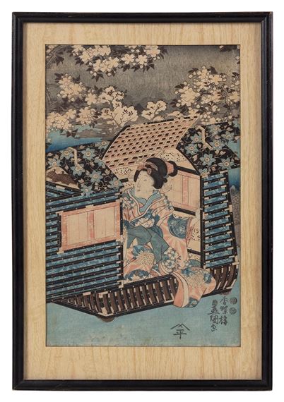 Utagawa Kunisada | Woman in a palanquin. | MutualArt