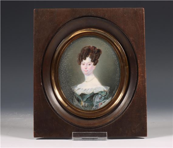 Portret miniatuur van Catharina Alida Hoyer - Johannes Hari