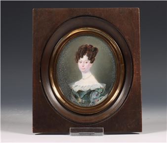 Portret miniatuur van Catharina Alida Hoyer - Johannes Hari