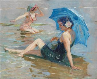 Twee badende vrouwen by Camille-Nicolas Lambert
