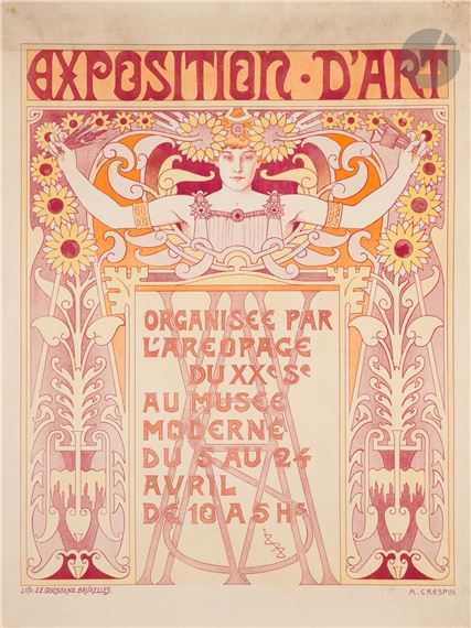Exposition d’art organisée par l’aréopage du XXe s. au Musée moderne, 5-24 avril 1898. (Avant la lettre). by Adolphe Crespin