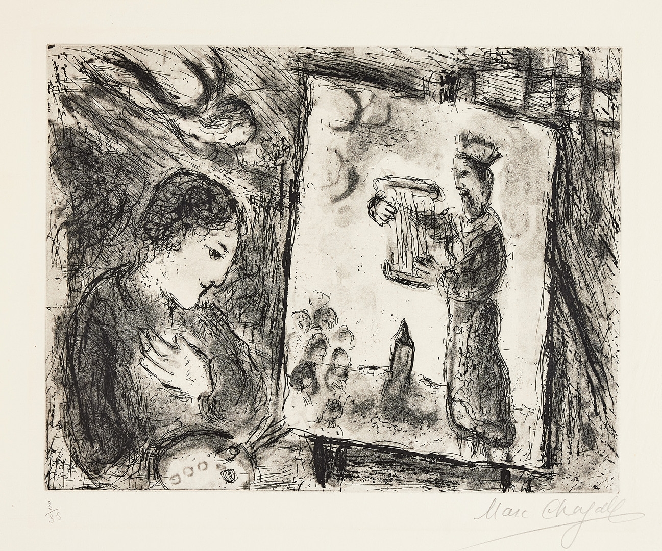 "Le Peintre et son Tableau" by Marc Chagall, 1967