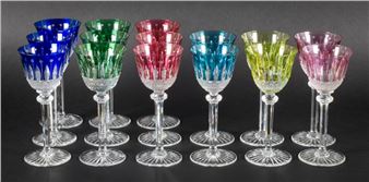 Tommy model  Set of fifteen colored wine glasses - Saint-Louis