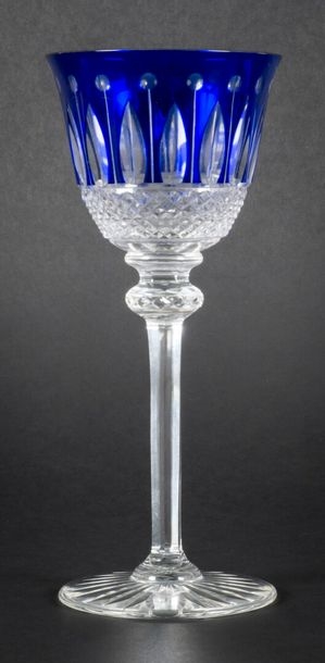 Artwork by Saint-Louis, Tommy model  Set of fifteen colored wine glasses