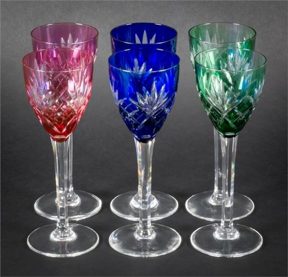 Six Alsatian wine glasses