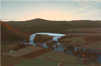 Study for The Oxbow: After Church, After Cole, Flooded (Flooded River for the Matriarchs E. & A. Mongan) - Stephen Hannock