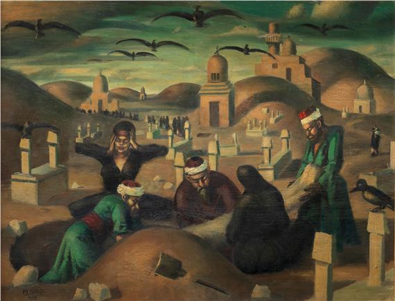 La Mise Au Tombeau (The Entombment) by Mahmoud Said, executed in 1926