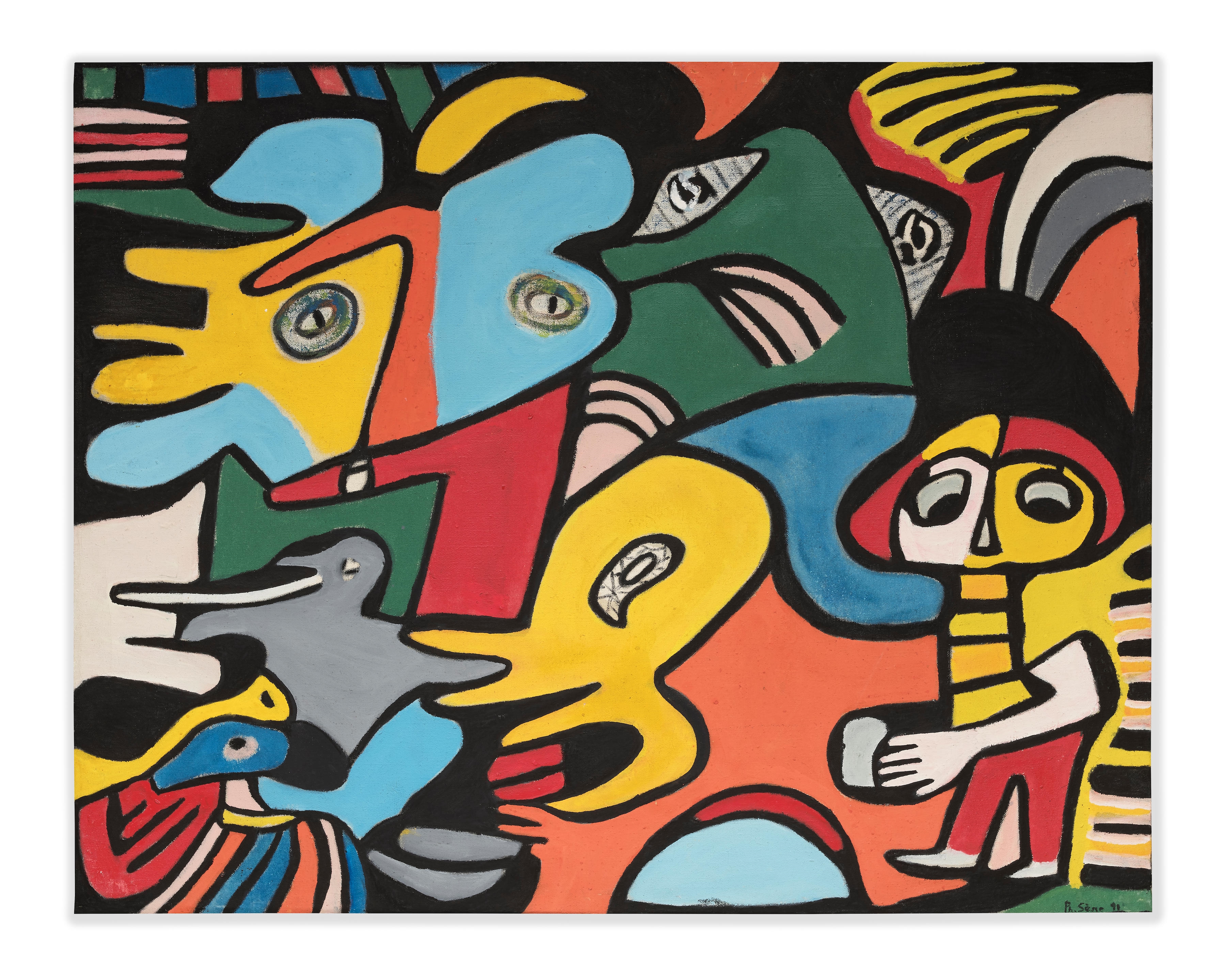 Artwork by Philippe Sène, Le messager, Made of oil on canvas