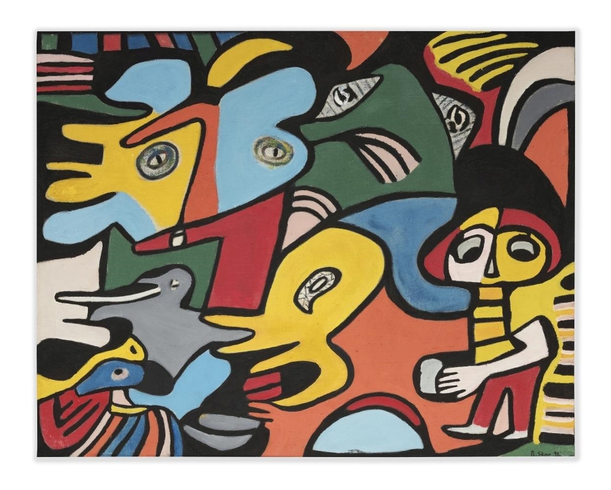 Artwork by Philippe Sène, Le messager, Made of oil on canvas