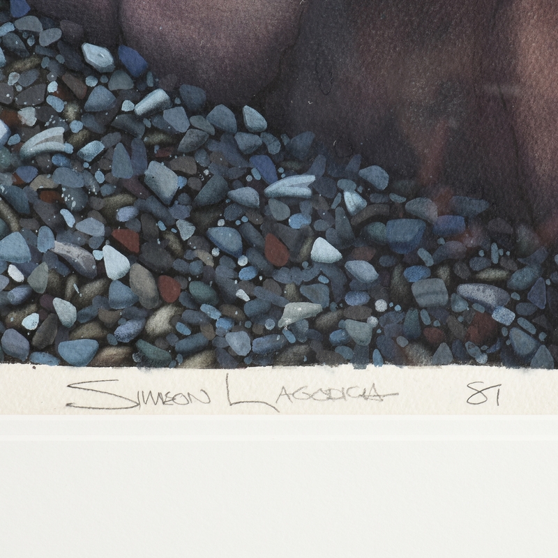 Artwork by Simeon Lagodich, Blue Palm, Made of watercolor on paper