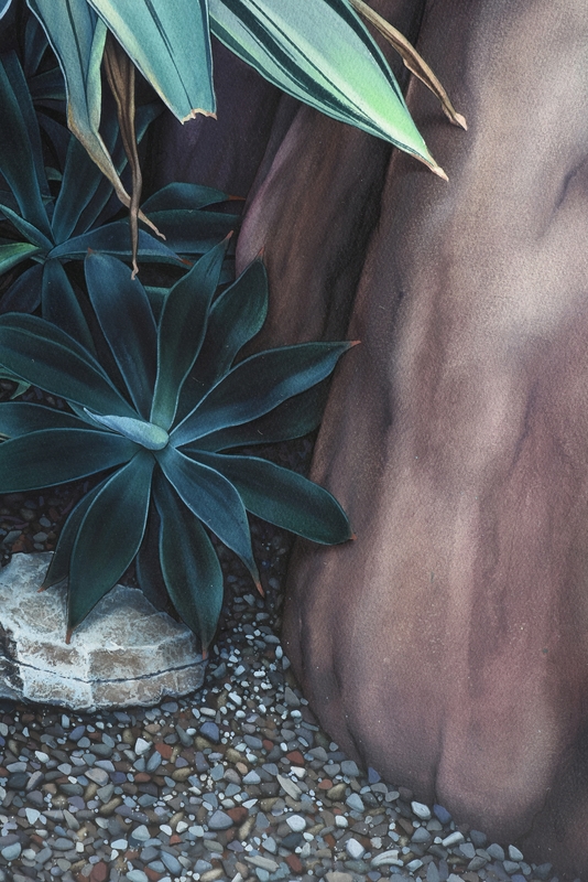 Artwork by Simeon Lagodich, Blue Palm, Made of watercolor on paper