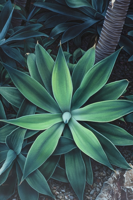 Artwork by Simeon Lagodich, Blue Palm, Made of watercolor on paper