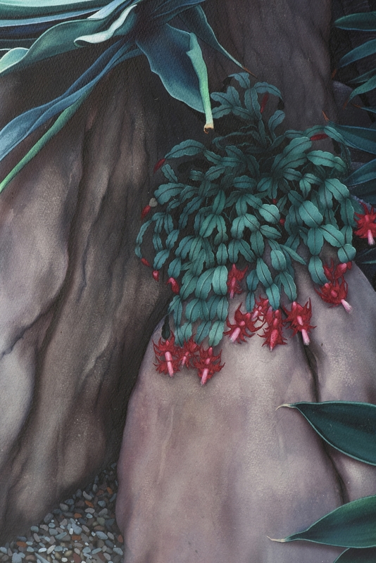 Artwork by Simeon Lagodich, Blue Palm, Made of watercolor on paper