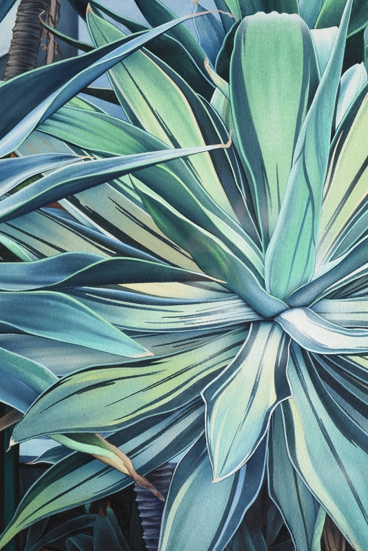 Artwork by Simeon Lagodich, Blue Palm, Made of watercolor on paper