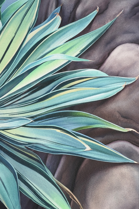 Artwork by Simeon Lagodich, Blue Palm, Made of watercolor on paper