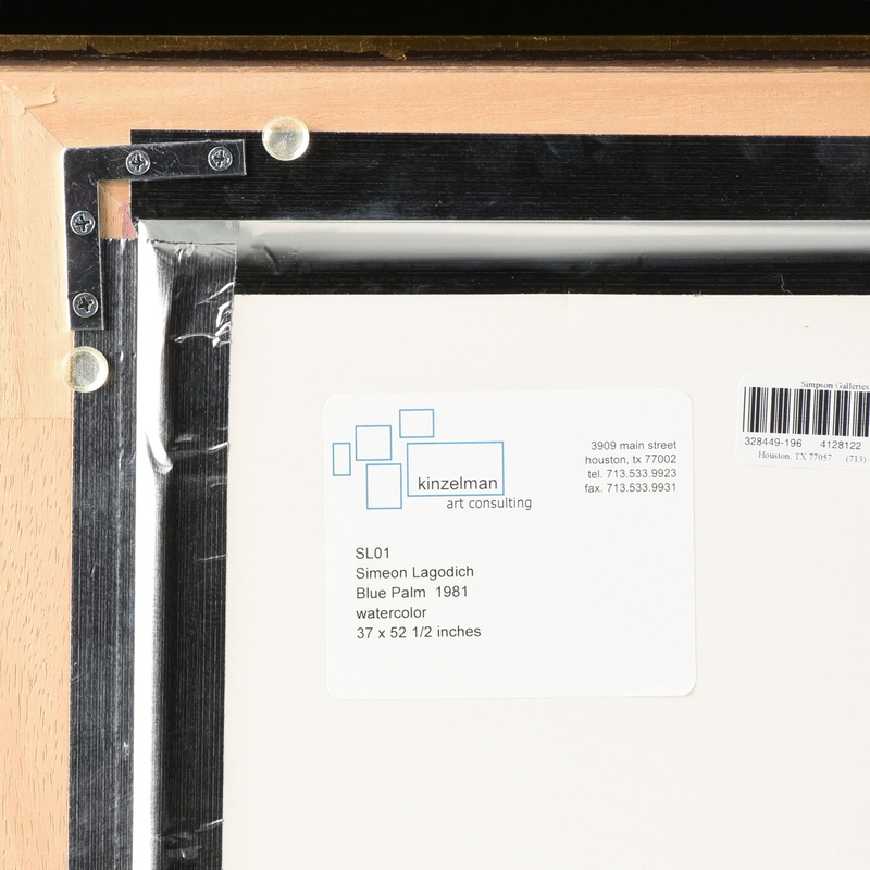 Artwork by Simeon Lagodich, Blue Palm, Made of watercolor on paper