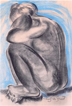 Andrée (1908-2001) Nu Fusain sur papier - Andrée de Groot