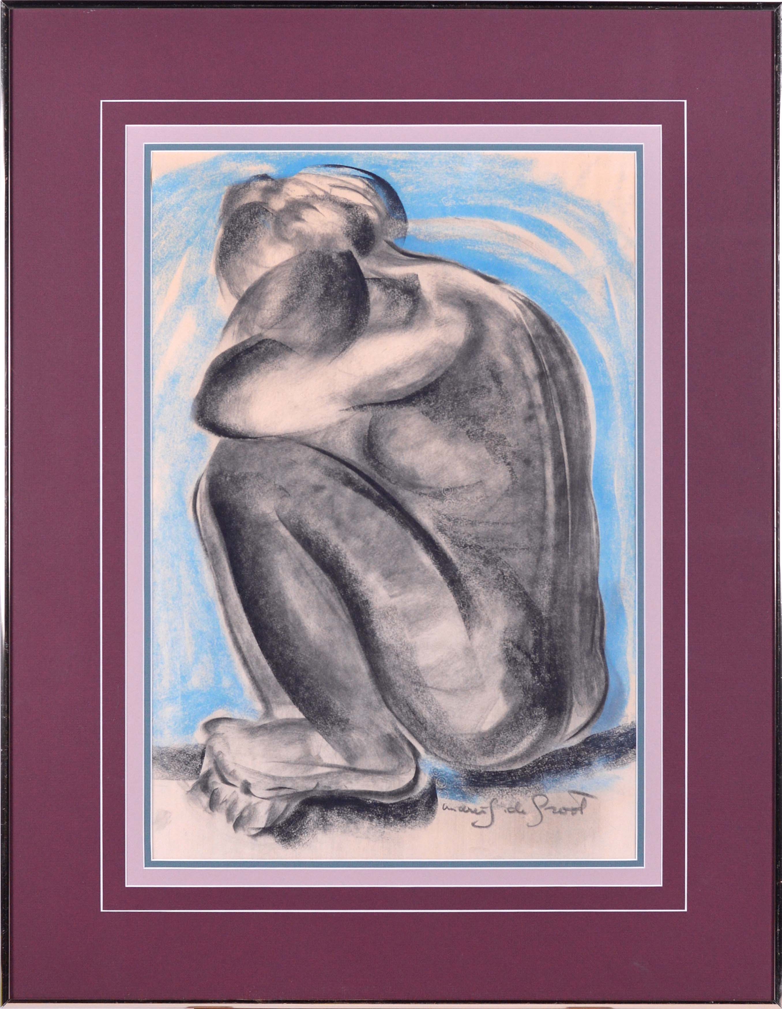 Artwork by Andrée de Groot, Andrée (1908-2001) Nu Fusain sur papier, Made of Charcoal on paper