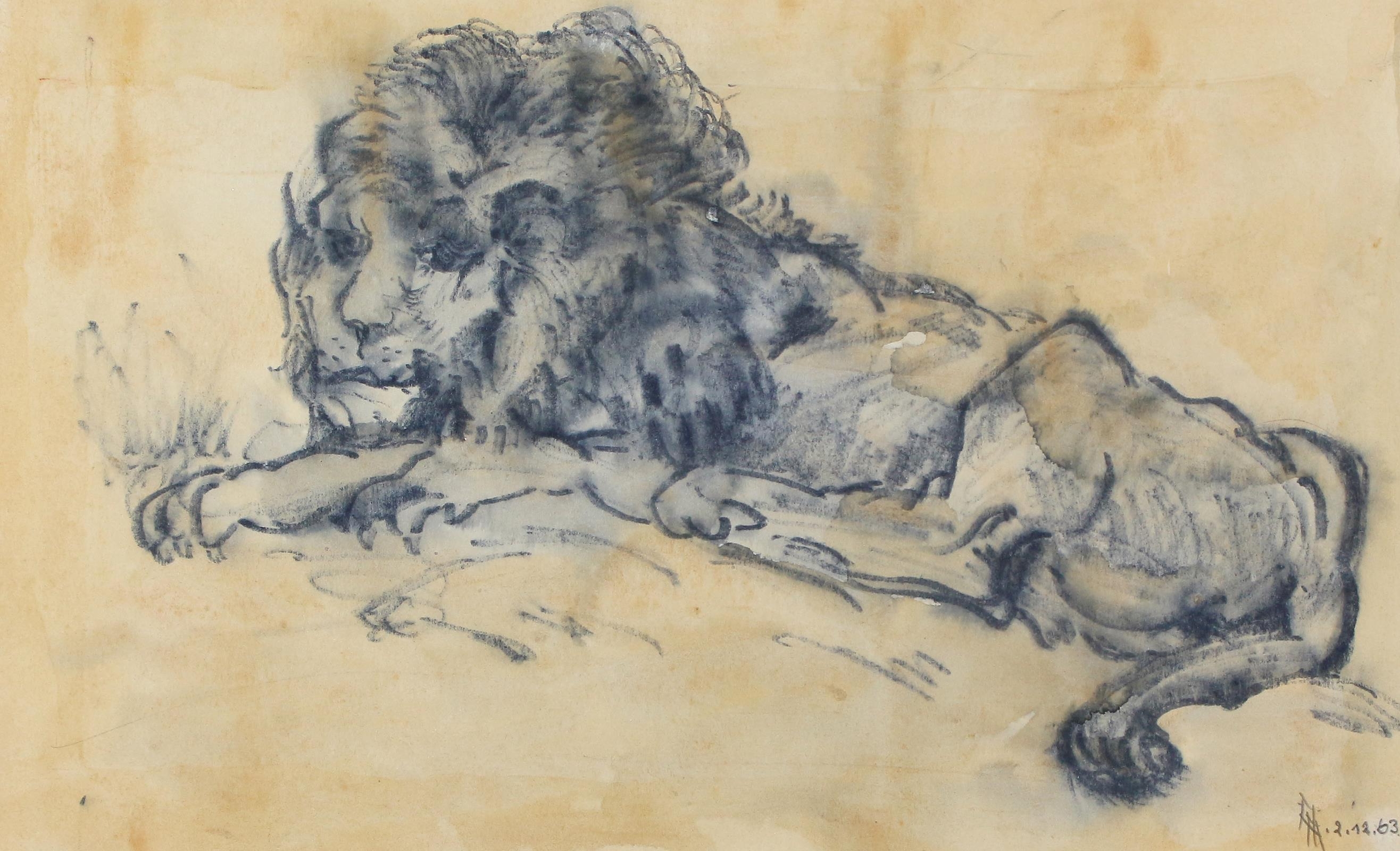 Artwork by Max Höser, Tierdarstellungen, Made of Mostly pencil and charcoal drawings