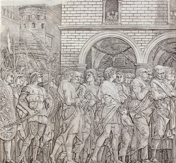 Der Triumphzug Caesars: Die Senatoren by Andrea Mantegna, 1490-1500