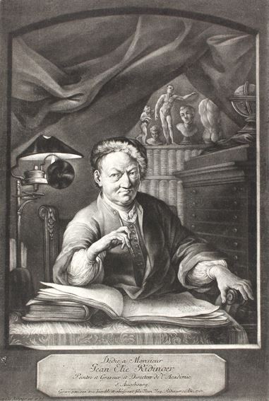 Dédié à Monsier Jean Elie Ridinger Peintre et Gravuer et Director de l'Académie d'Augsburg by Johann Jakob Ridinger, 1767
