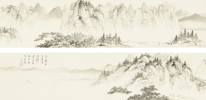 Artwork by Pu Ru, Yunhe Shuangfan, Made of texture on paper