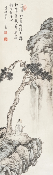 Artwork by Pu Ru, The staff seeks the secluded, Made of texture on paper