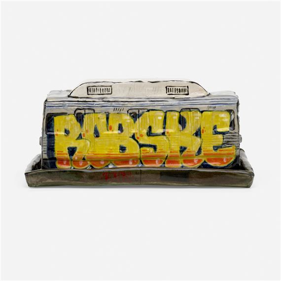 El Train butter dish by Roberto Lugo, 2021