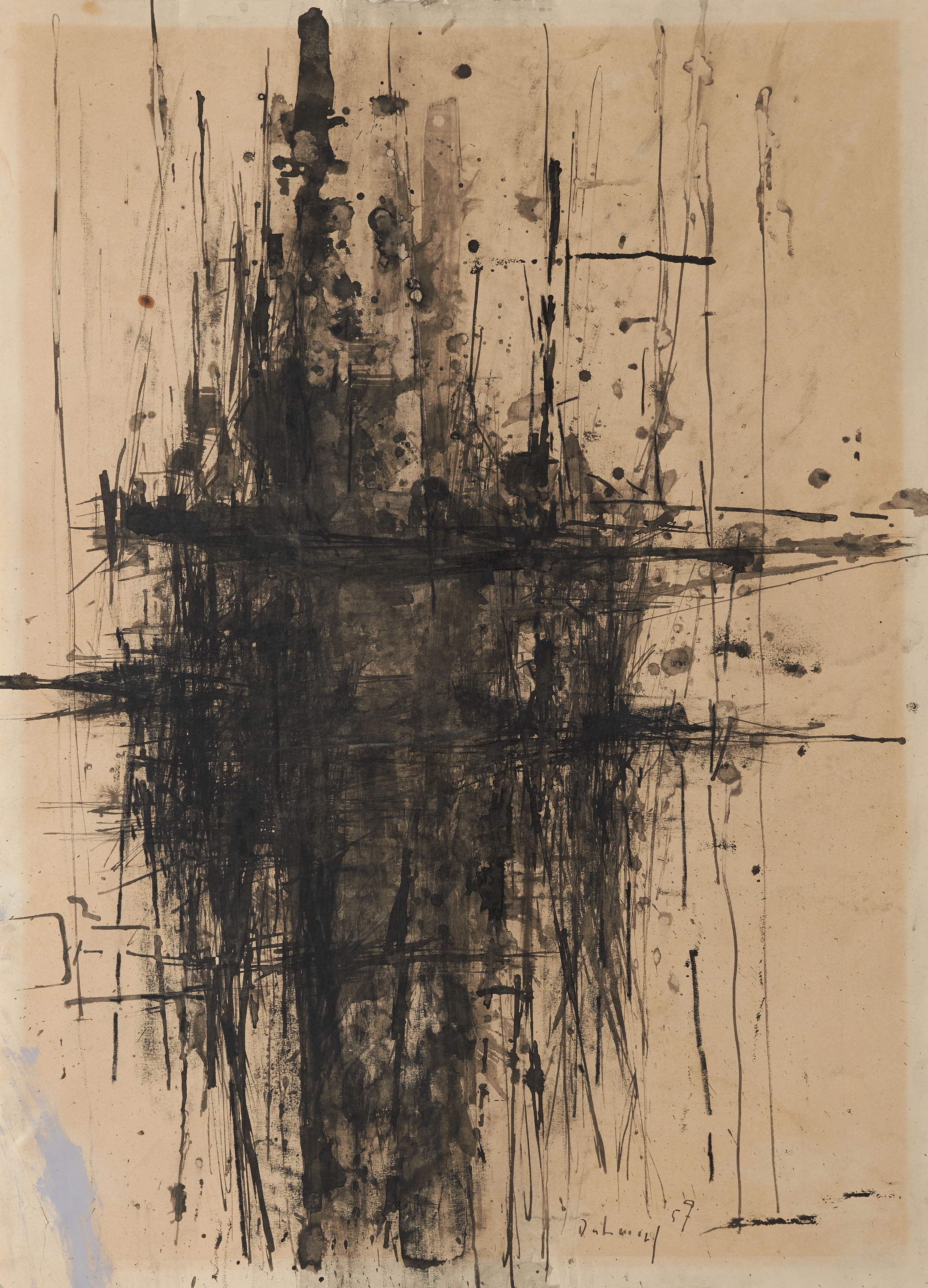 Artwork by Karl Fred Dahmen, Untitled., Made of Ink, charcoal and gouache on vellum