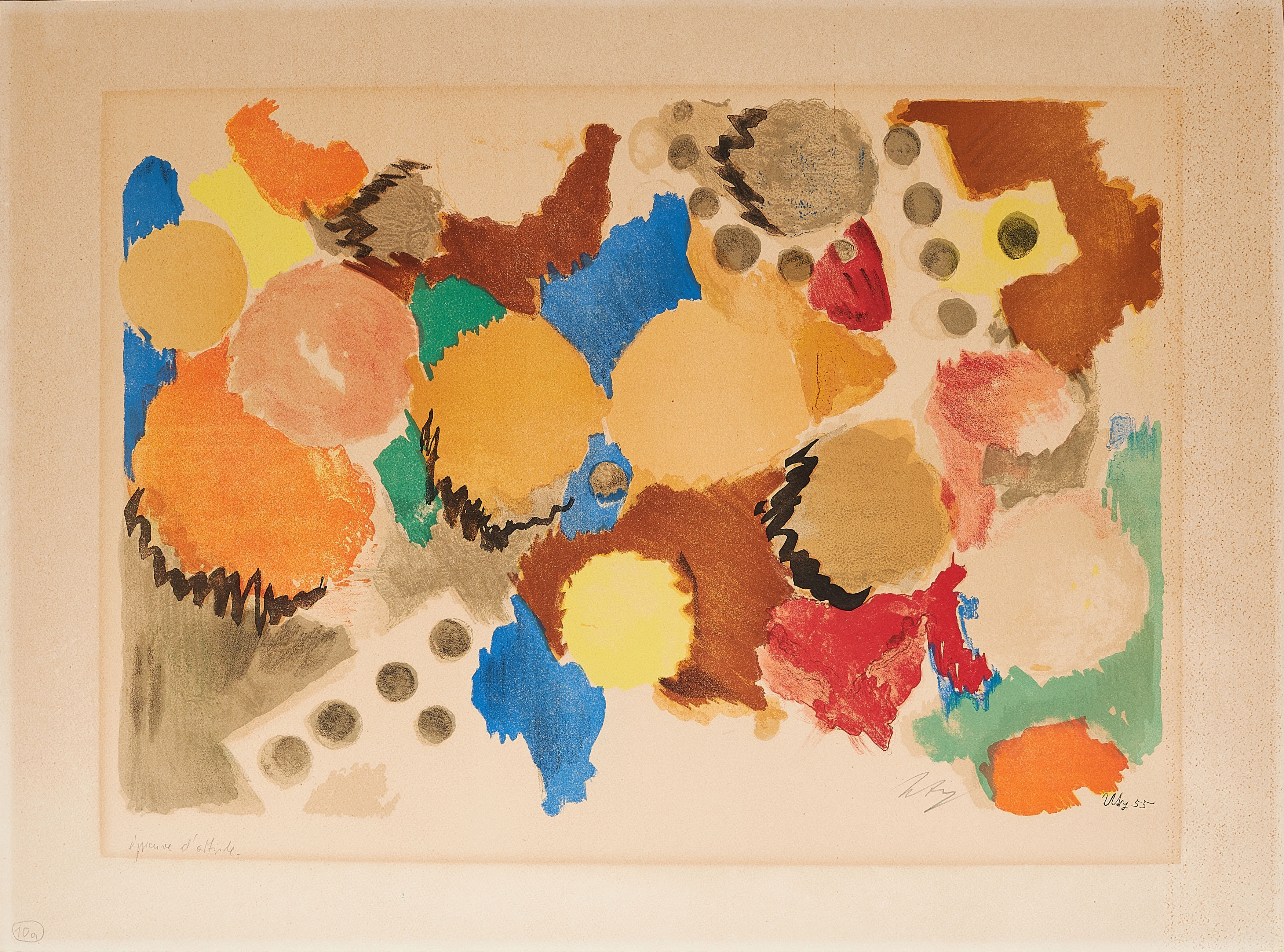 Farblitho 1955 (NOR). by Ernst Wilhelm Nay, 1955