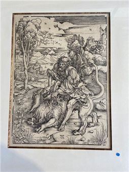 Samson fighting the lion - Albrecht Dürer