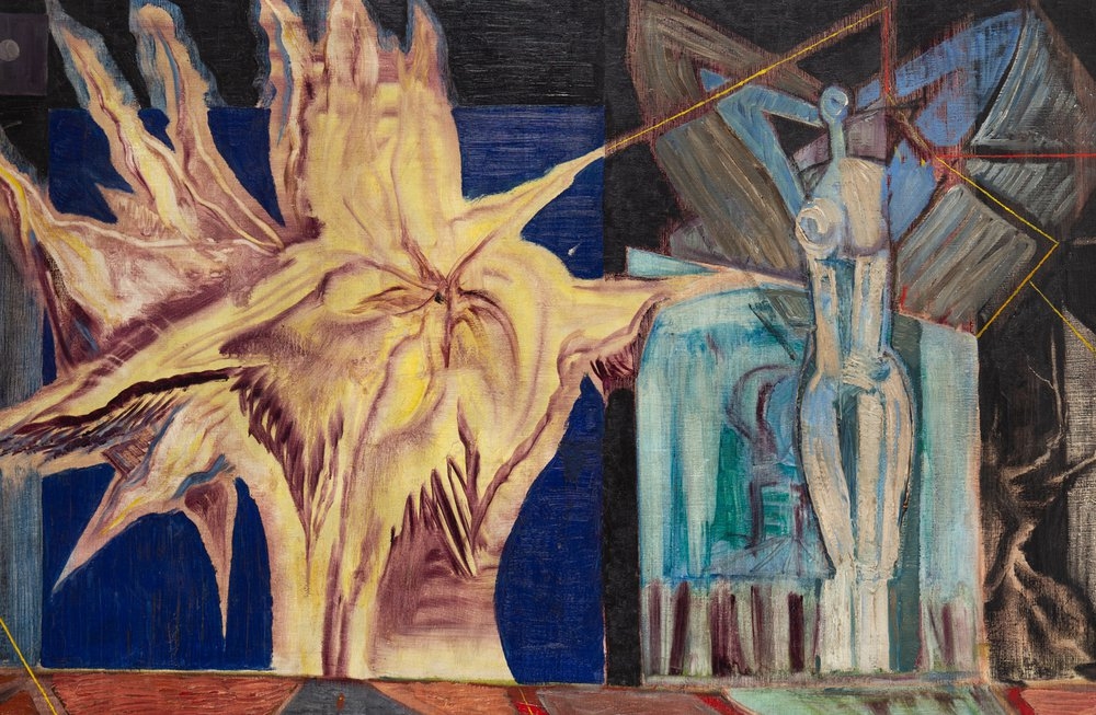 Artwork by Jerzy Tchórzewski, Man and Light, Made of oil/canvas