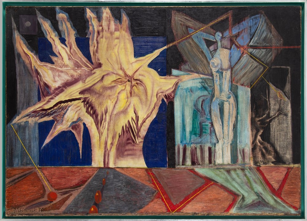 Artwork by Jerzy Tchórzewski, Man and Light, Made of oil/canvas