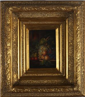 STILL LIFE FRUIT IN A BOWL ON A LEDGE - A. Glenn