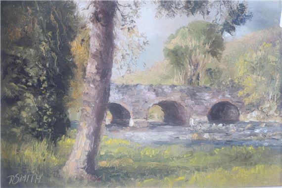 R. Smith | RIVERSCAPE WITH BRIDGE | MutualArt