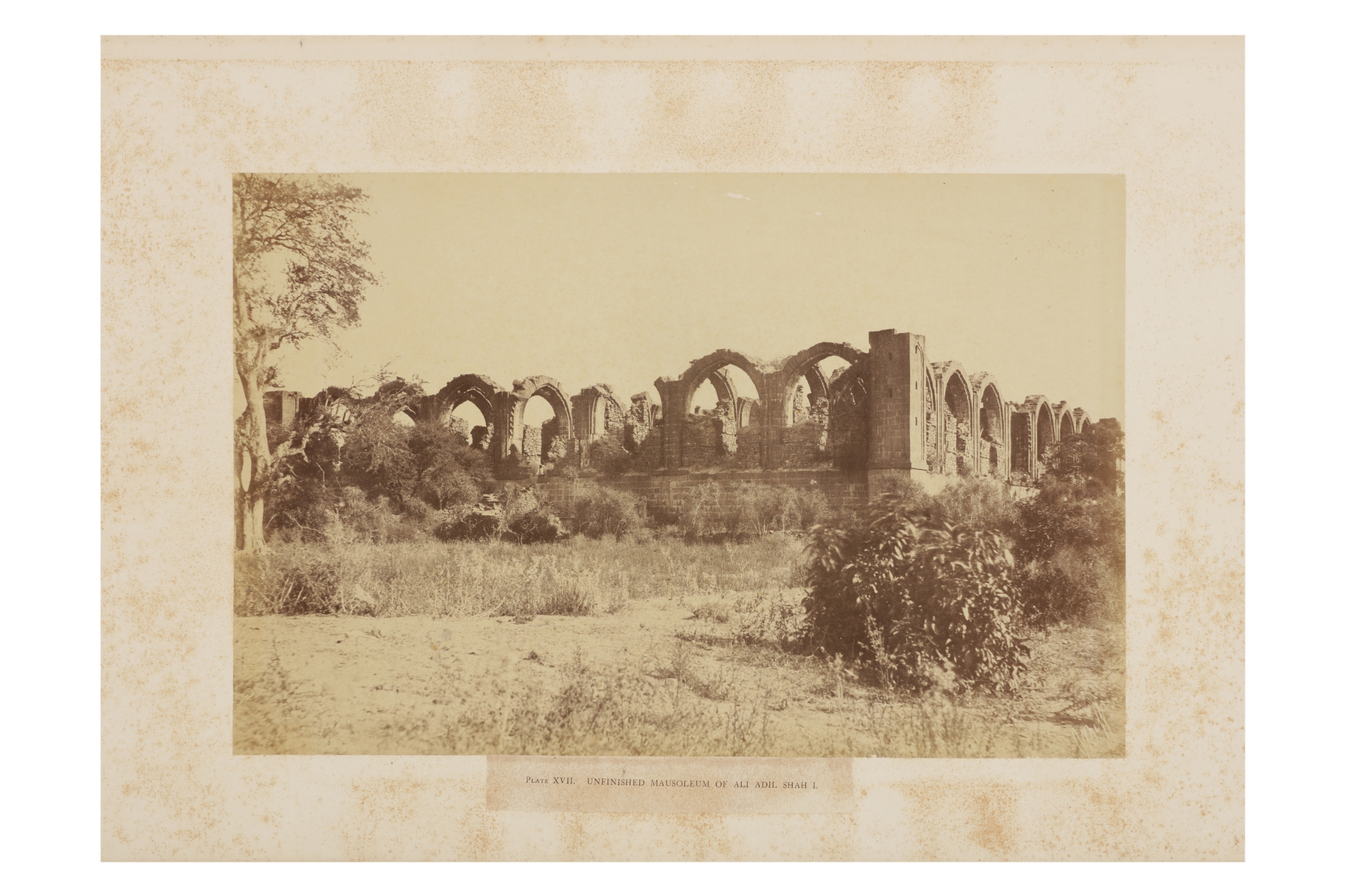 Artwork by Colonel Biggs, UNFINISHED MAUSOLEUM OF ALI ADIL SHAH, Made of albumen print