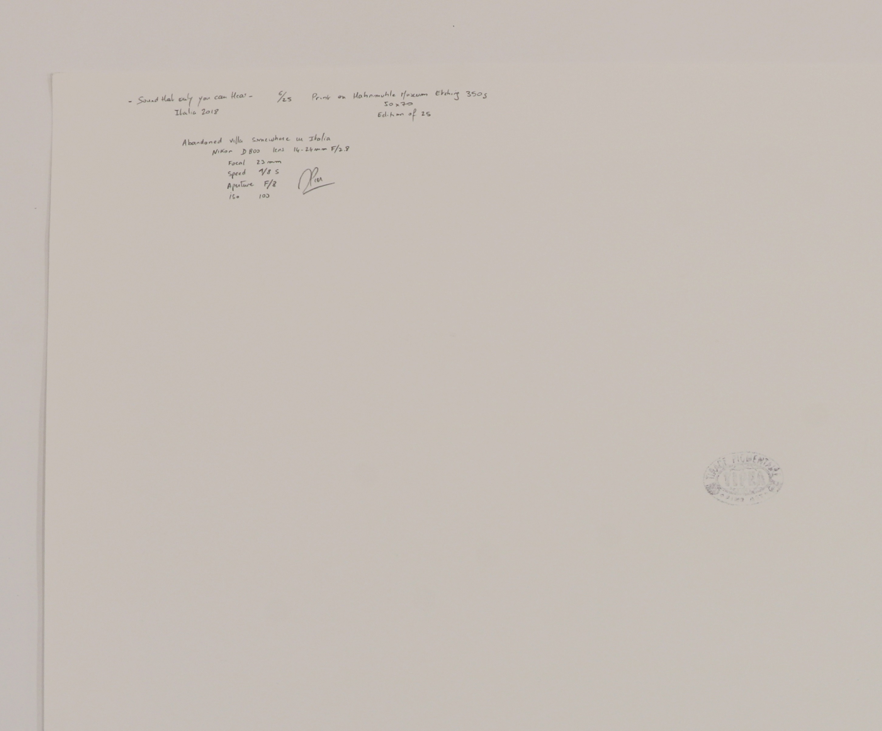 Artwork by Pierre Neret, Sound that only you can hear, Made of Etching paper