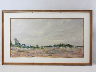 Artwork by Charles  BELBEOC'H, Low tide, Made of Oil on canvas mounted on panel