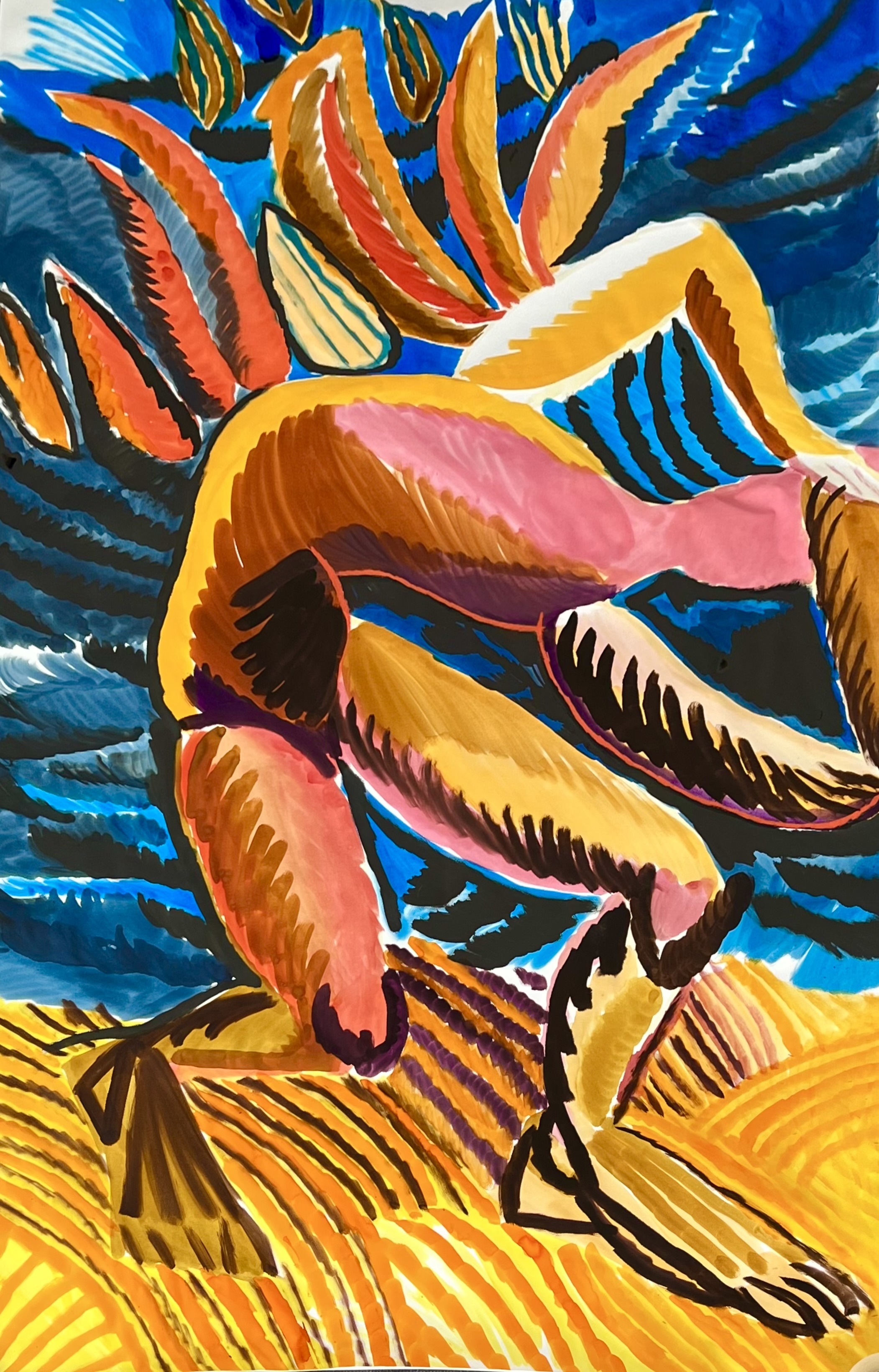 Artwork by Masha Reva, Open Sky, Made of Coloured ink on paper